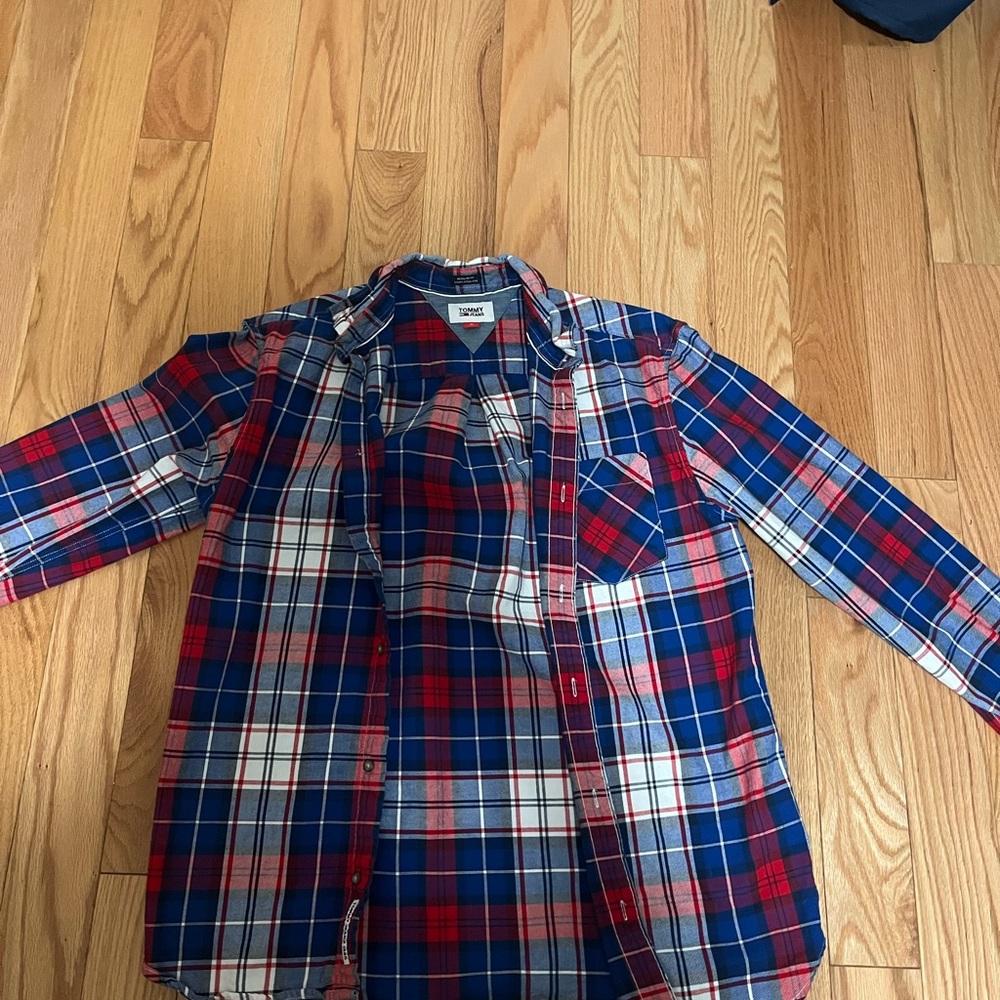Tommy Hilfiger Men's Plaid Shirt - Blue, Red, White